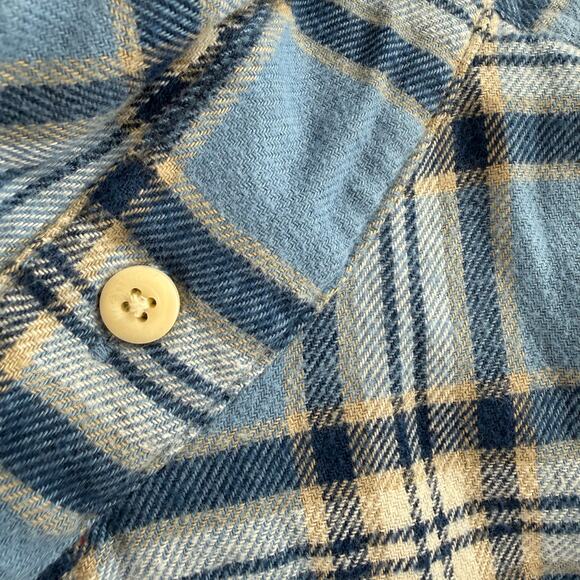 American Eagle Flannel Men's Size XL Super Soft NWT Blue Plaid Detachable Hoodie - Picture 9 of 16